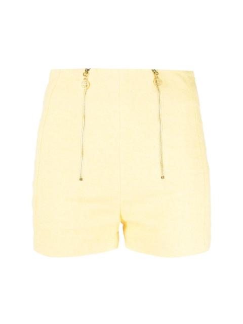 double zip fastening tailored shorts