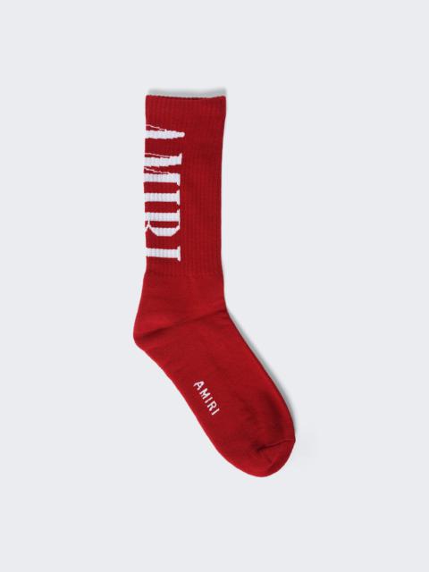 AMIRI Solid Core Logo Sock Red
