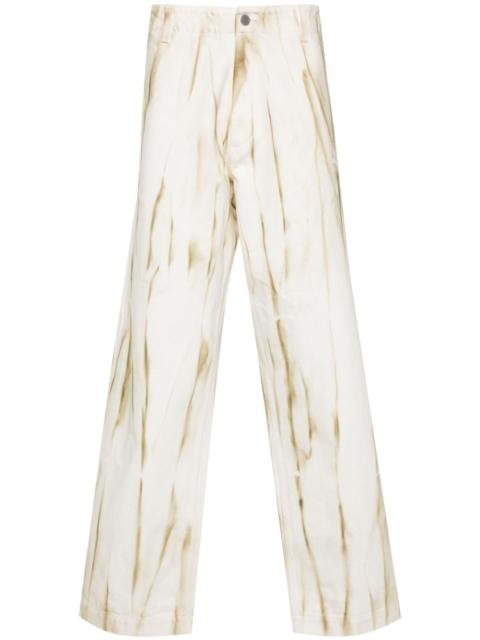 EMPORIO ARMANI Emporio Armani Sustainability Values Capsule Collection jacquard organic drill trousers with streaks