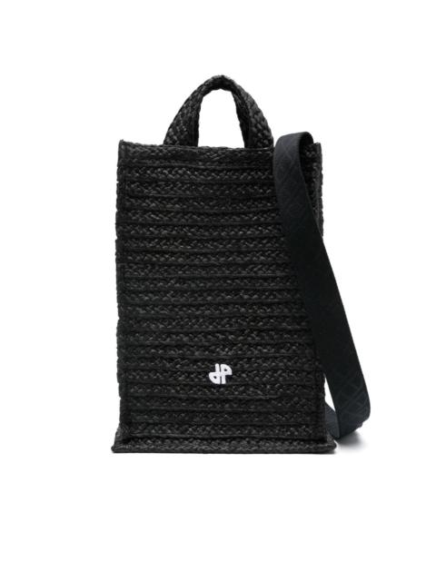 PATOU Vertical JP raffia tote bag