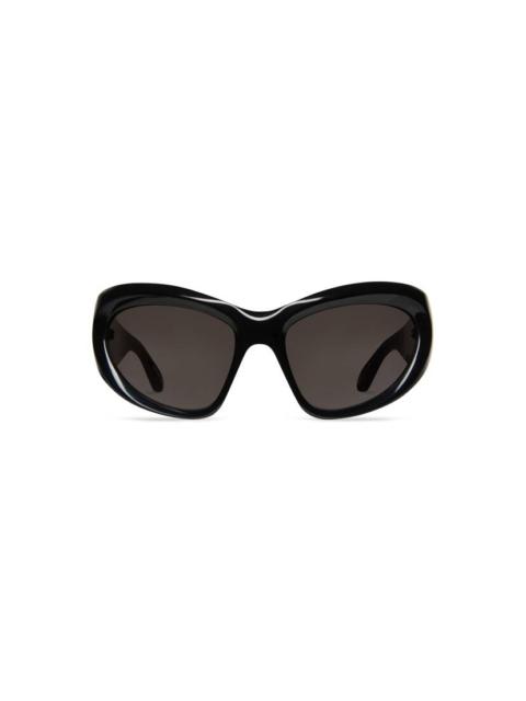 BALENCIAGA Wrap D-frame Sunglasses in Black