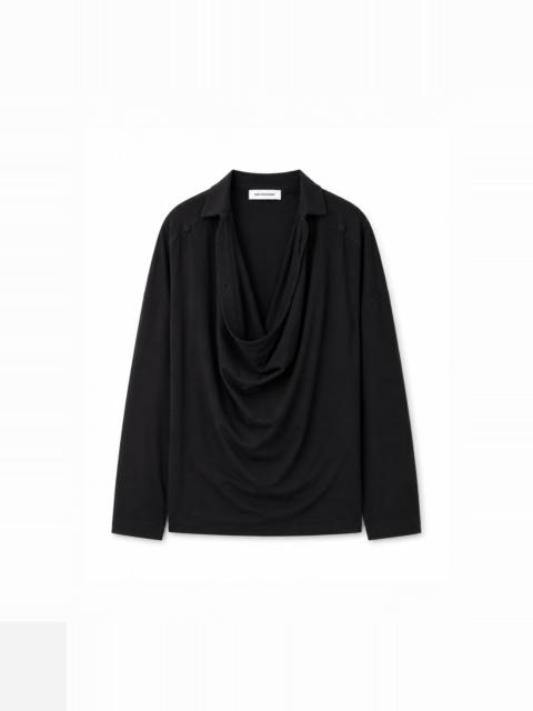 Kiko Kostadinov ISKAR DRAPED SHIRT - TRUE BLACK