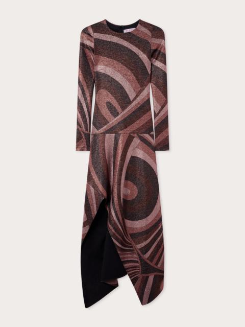 PUCCI IRIDE PRINT LUREX JERSEY DRESS