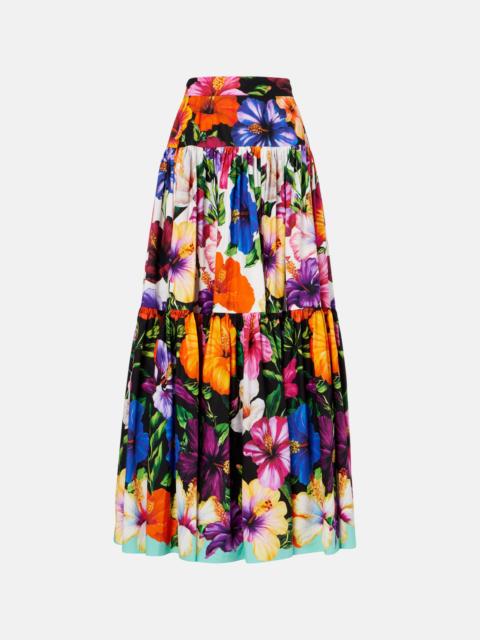 Dolce & Gabbana Floral tiered cotton maxi skirt
