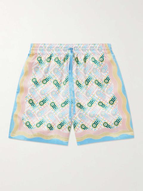 CASABLANCA Ping Pong Straight-Leg Printed Silk Shorts