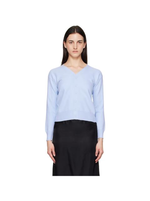 MM6 Maison Margiela Blue Chiffon Overlay Cardigan