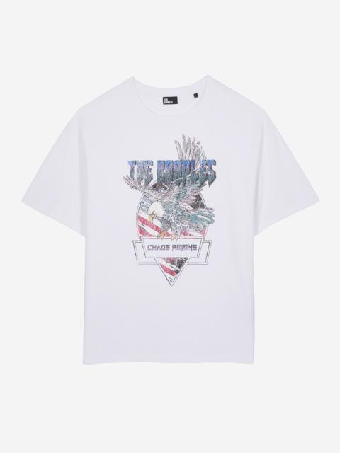 The Kooples WHITE T-SHIRT WITH CHAOS EAGLE SERIGRAPHY
