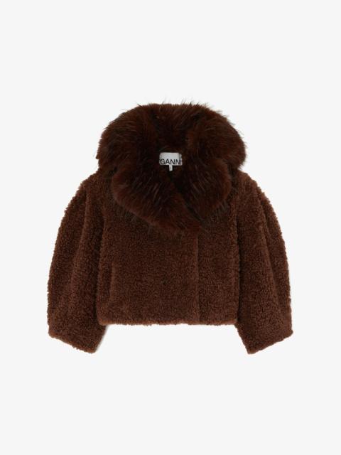 GANNI JACKET IN ALTERNATIVE SHEARLING