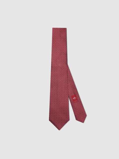 GUCCI Horsebit jacquard silk tie