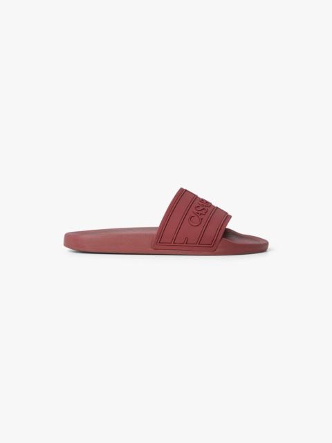 CASABLANCA Men's Burgundy Logo Pool Slides