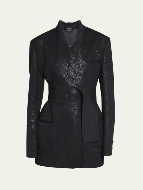 GIORGIO ARMANI Cashmere Blend Belted Blazer