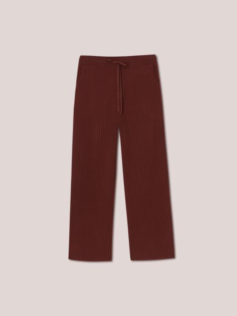 BENNE - Viscose rib lounge pants - Mahogany