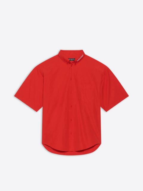 BALENCIAGA Men's Large Fit Short Sleeve Shirt in Red