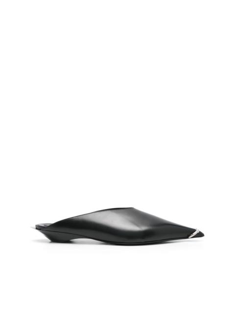 MUGLER leather piercing fang mules