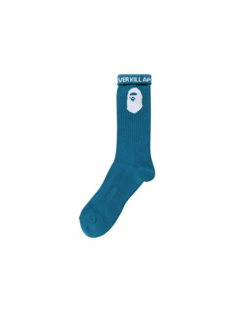 A BATHING APE® BAPE Ape Head Socks 'Blue'