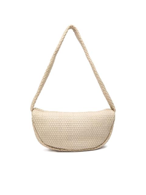ST. AGNI Lattice Weave Crescent shoulder bag