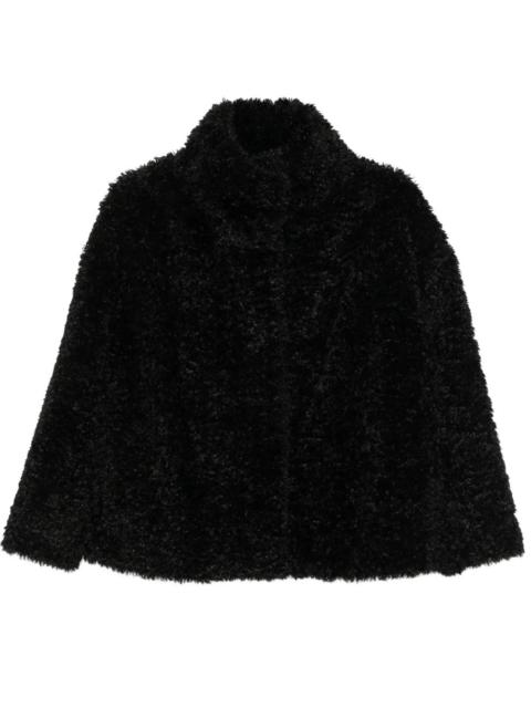 Herno SHORT HIGH COLLAR COAT IN FAUX FUR