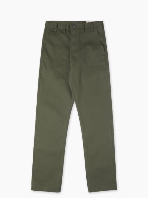 Rogue Territory ROGUE TERRITORY OFFICER HIGH TROUSER SELVEDGE OLIVE