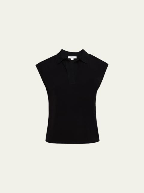 Vince Cap-Sleeve Polo Top