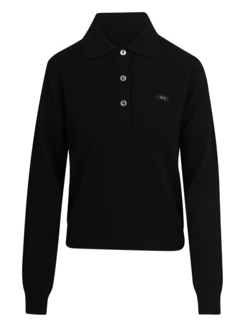 N°21 buttoned long-sleevepolo top