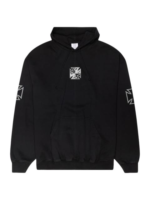 VETEMENTS Triple Biker Cross Logo Hoodie "Black" VTM-MHDS-0002
