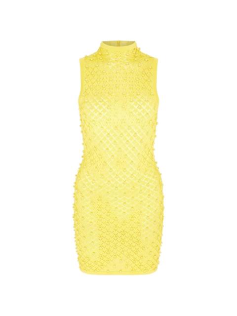 David Koma high-neck beaded mini dress