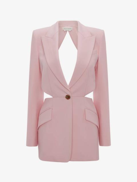 Alexander McQueen Open-back Wool Jacket in Pink