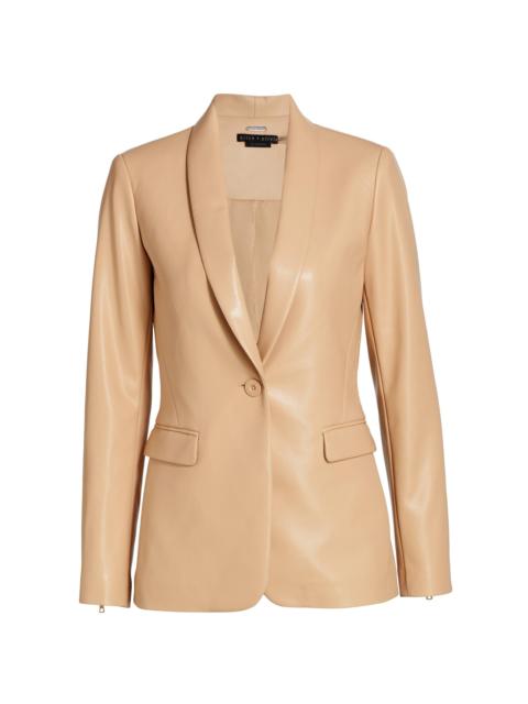Alice + Olivia Women's Macey Faux Leather Blazer - Almond