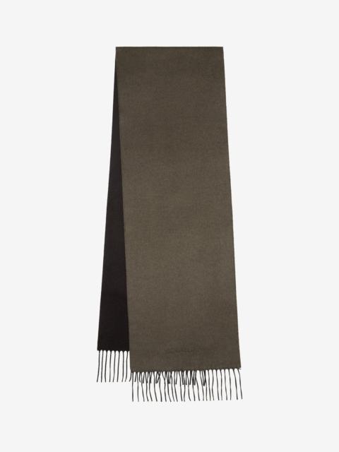 CORNELIANI Double green/black silk and cashmere scarf