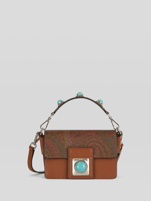 Etro PAISLEY CROWN ME CROSS-BODY BAG WITH TURQUOISE STONES