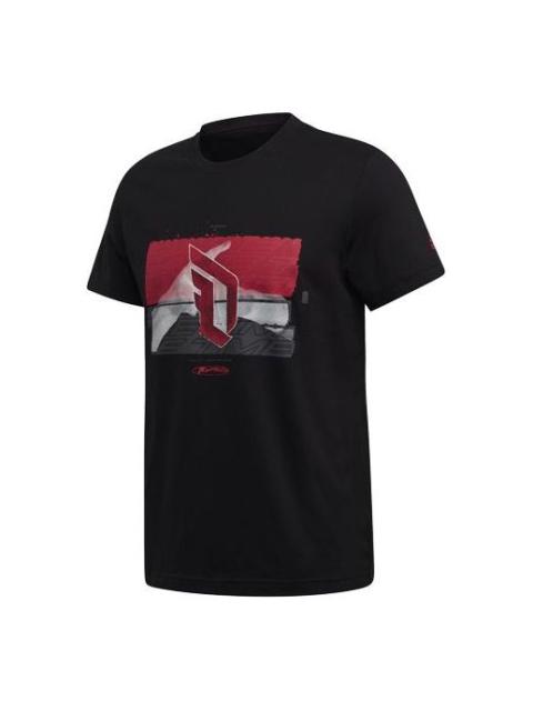 adidas Pattern Printing Short Sleeve Black GH4378
