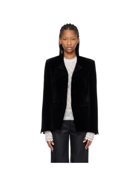 RÓHE Black Classic Fitted Velvet Blazer