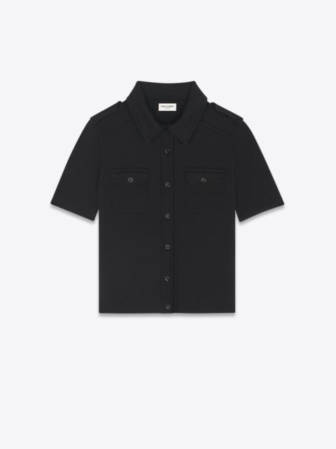 SAINT LAURENT polo shirt in wool and cotton