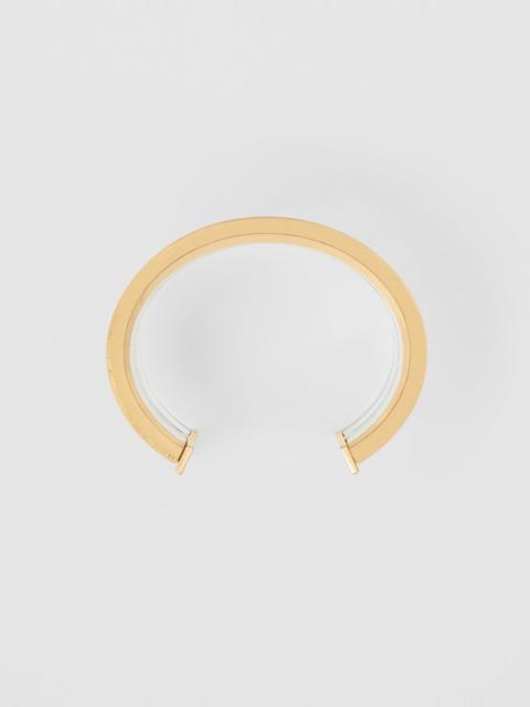 Burberry Resin and Gold-plated Cylindrical Cuff