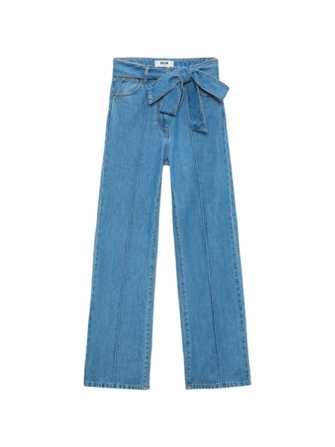 MSGM high-waisted tie-waist jeans