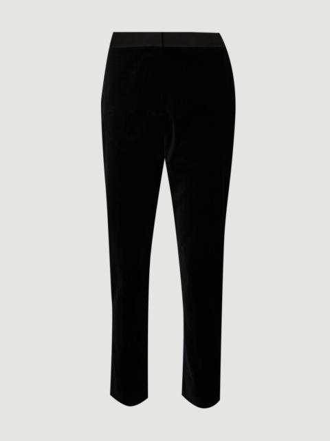 KAREN MILLEN Harper's Bazaar Velvet and Satin Mix Slim Leg Trouser