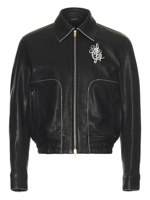 AMIRI embroidered leather jacket