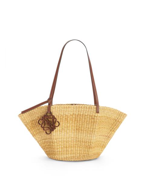 Loewe Small Shell Basket bag in elephant grass and calfskin