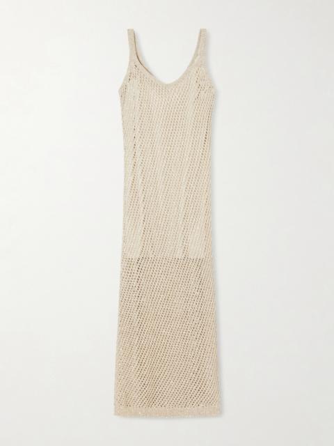 Brunello Cucinelli Sequined Crocheted Maxi Dress
