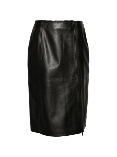 MANOKHI Rumi leather midi skirt