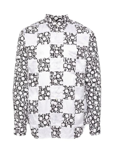 BLACK COMME des GARÇONS LOGO CHECK-PRINT SHIRT
