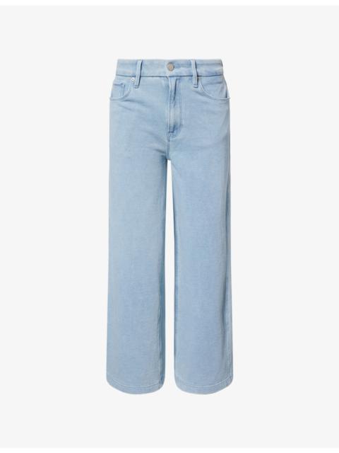 GOOD AMERICAN Good Skate Jeanius Crop-Leg Cotton-Jersey Trousers