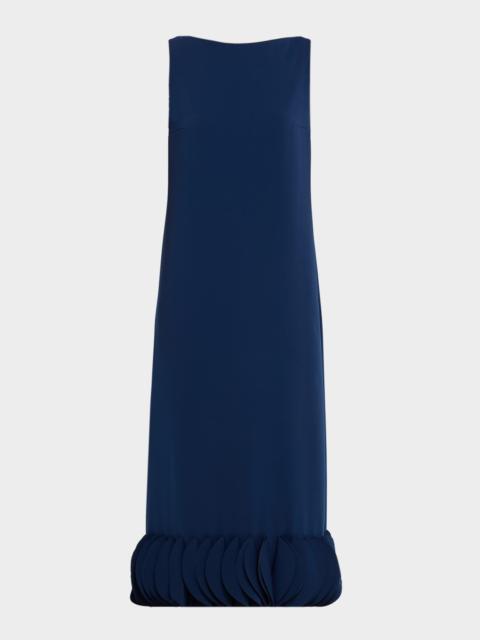 AKRIS Dot Ruffle Sleeveless Midi Dress