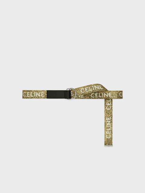 CELINE MEDIUM DOUBLE RING BELT in TEXTILE WITH CELINE PRINT AND CALFSKIN