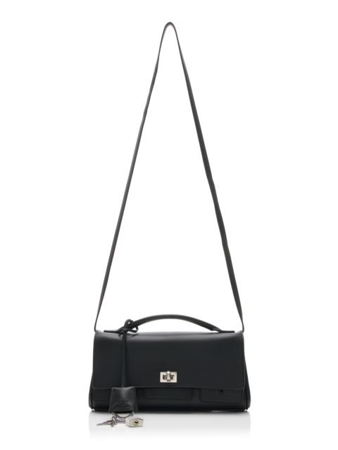 BALENCIAGA Bel Air Small Leather Clutch on Strap black