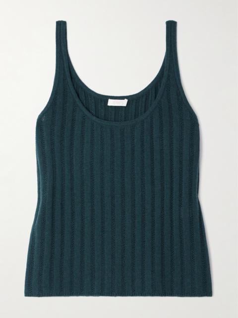 ERES Luxe Palace Ribbed And Pointelle-knit Wool And Cashmere-blend Tank
