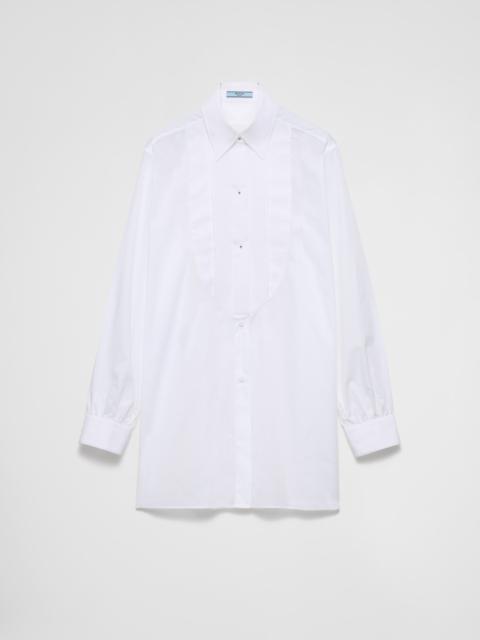 Prada Pleated piqué and batiste shirt
