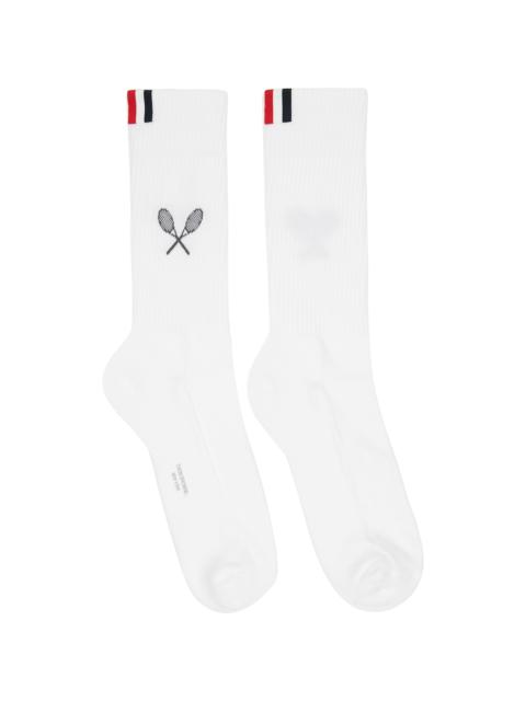 Thom Browne White Tennis Racquet Athletic Socks