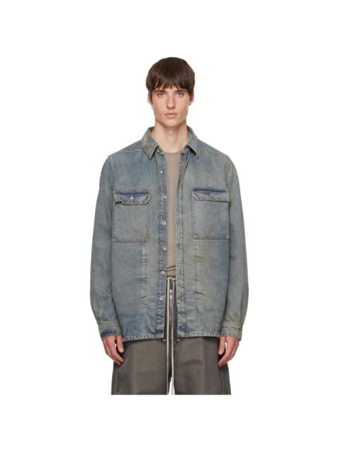 Rick Owens DRKSHDW Blue Tower Denim Outershirt