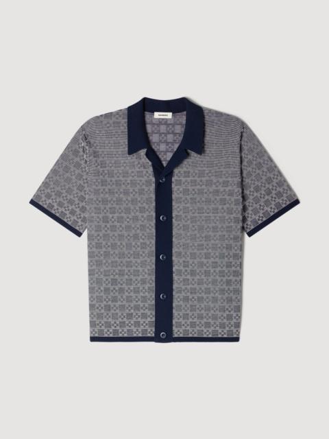 Sandro SQUARE CROSS JACQUARD SHIRT